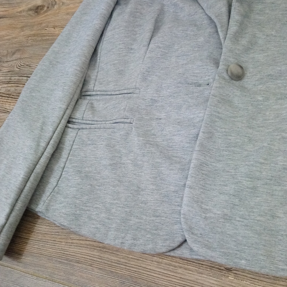 Gray Long Sleeve Button Blazer Jacket - image 3